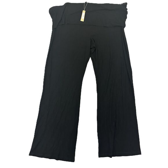 Skims Black Soft Lounge Solid Color Wide-Leg Pants Size 4XL - Picture 1 of 5